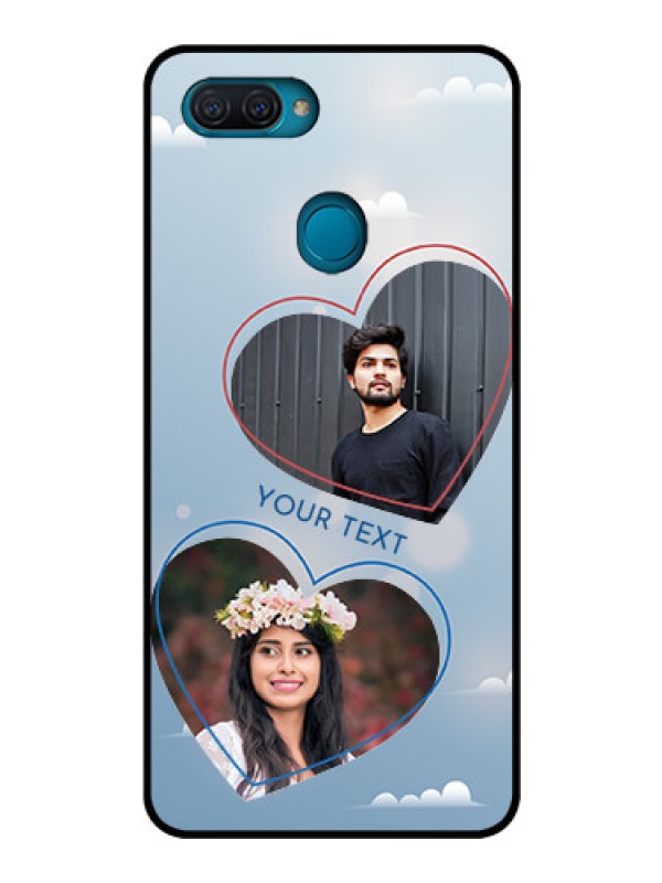 Custom Oppo A12 Custom Glass Mobile Case  - Blue Color Couple Design 