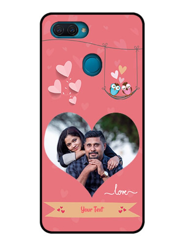 Custom Oppo A12 Personalized Glass Phone Case  - Peach Color Love Design 
