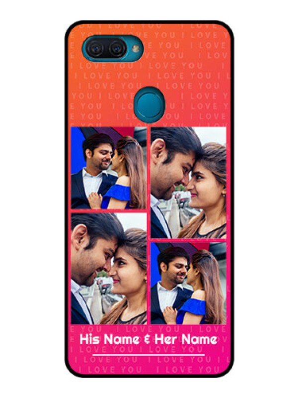 Custom Oppo A12 Custom Glass Phone Case  - I Love You Pink Design