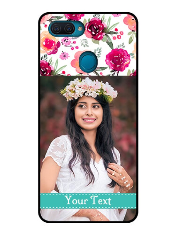 Custom Oppo A12 Custom Glass Phone Case  - Watercolor Floral Design