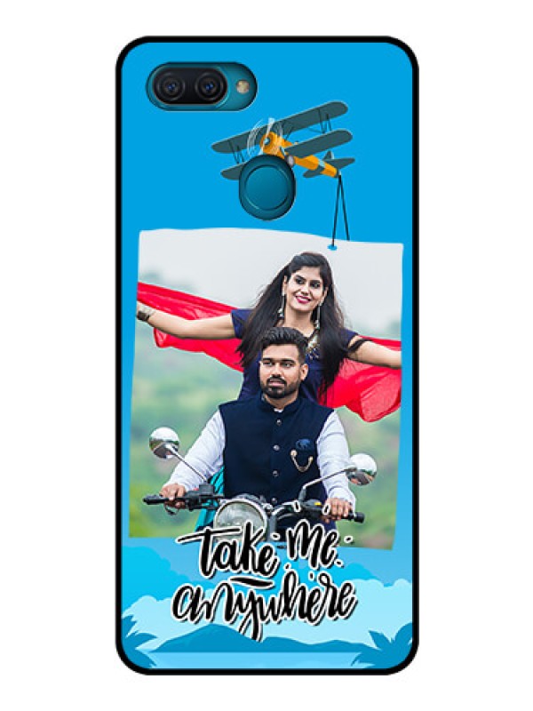 Custom Oppo A12 Custom Glass Mobile Case  - Traveller Design 