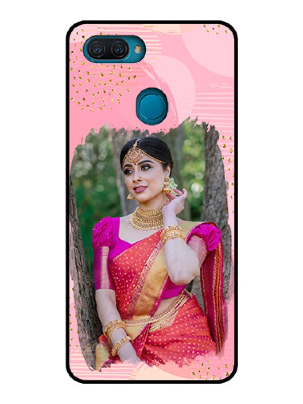 Custom Oppo A12 Personalized Glass Phone Case  - Gold Glitter Splash Design