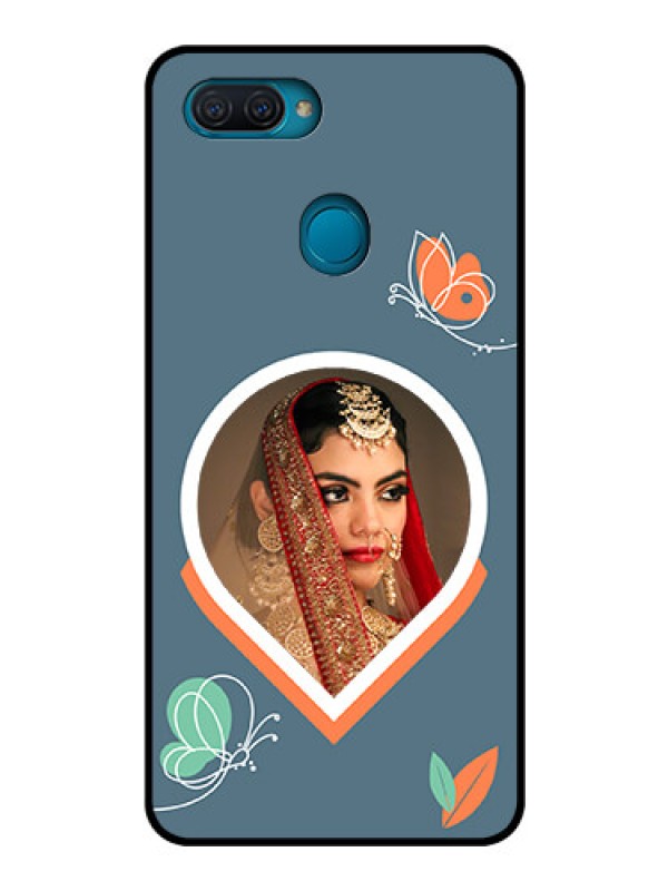 Custom Oppo A12 Custom Glass Mobile Case - Droplet Butterflies Design