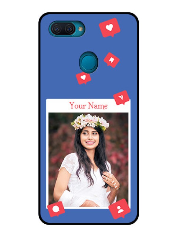Custom Oppo A12 Custom Glass Phone Case - Like Share And Comment Design