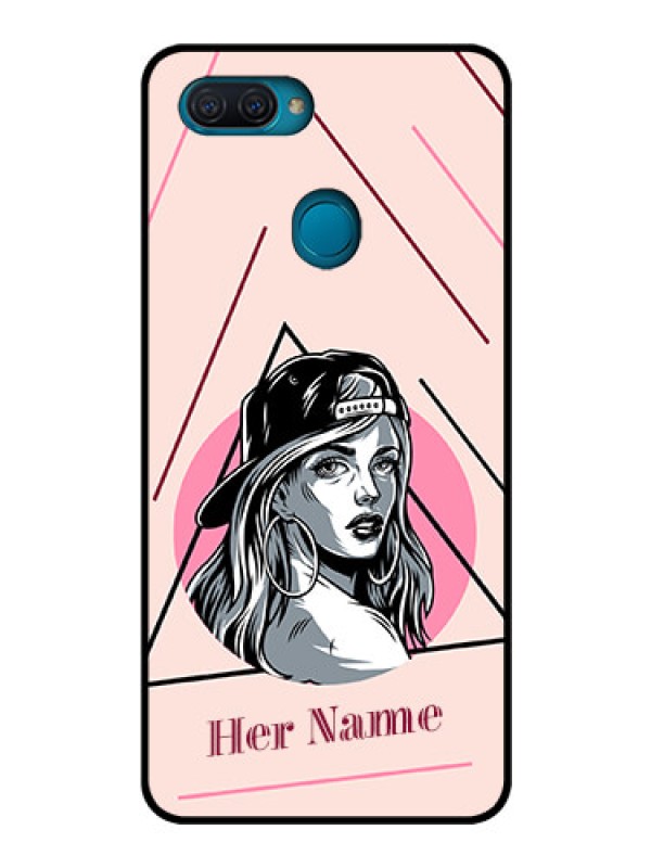 Custom Oppo A12 Personalized Glass Phone Case - Rockstar Girl Design
