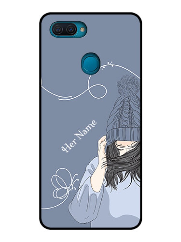Custom Oppo A12 Custom Glass Mobile Case - Girl in winter outfit Design