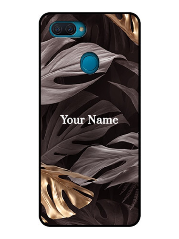 Custom Oppo A12 Personalised Glass Phone Case - Wild Leaves digital paint Design
