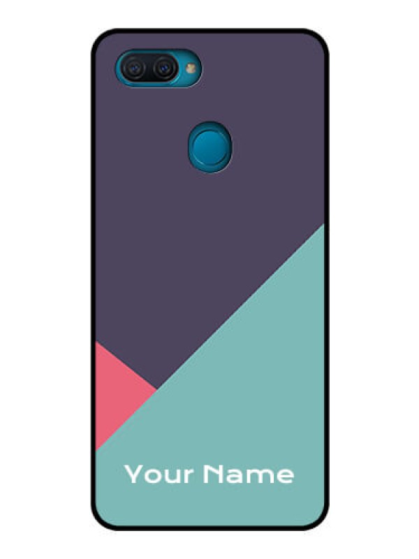 Custom Oppo A12 Custom Glass Mobile Case - Tri Color abstract Design