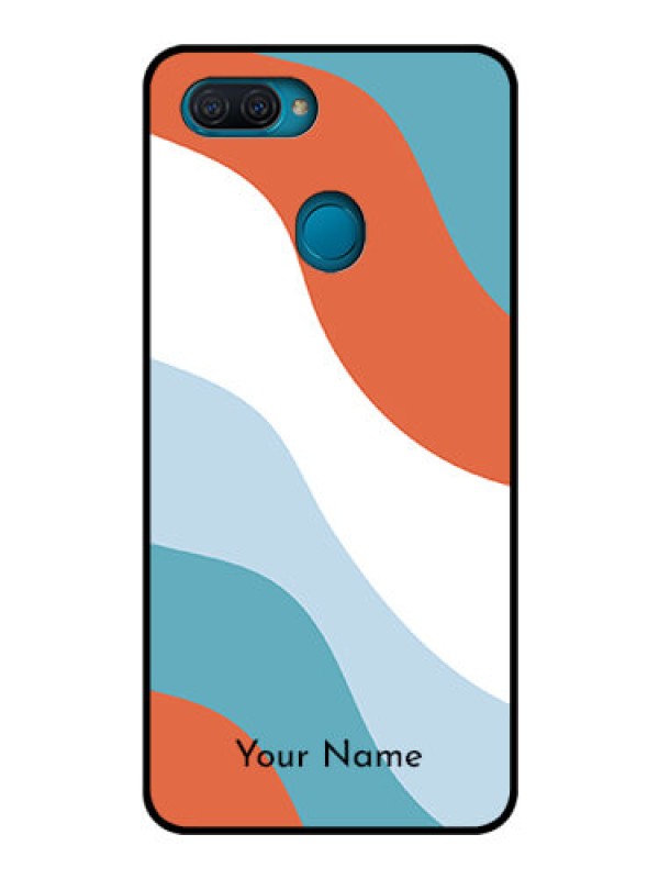 Custom Oppo A12 Custom Glass Mobile Case - coloured Waves Design
