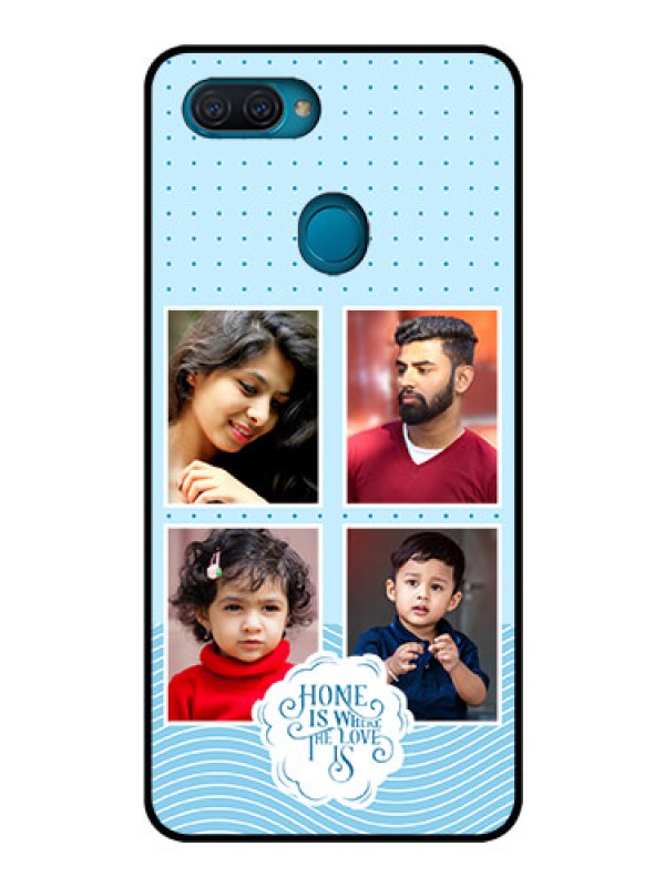 Custom Oppo A12 Custom Glass Phone Case - Cute love quote with 4 pic upload Design
