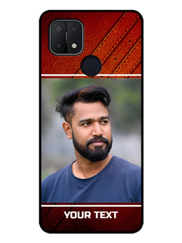 Custom Oppo A15 Personalized Glass Phone Case - Leather Phone Case Design
