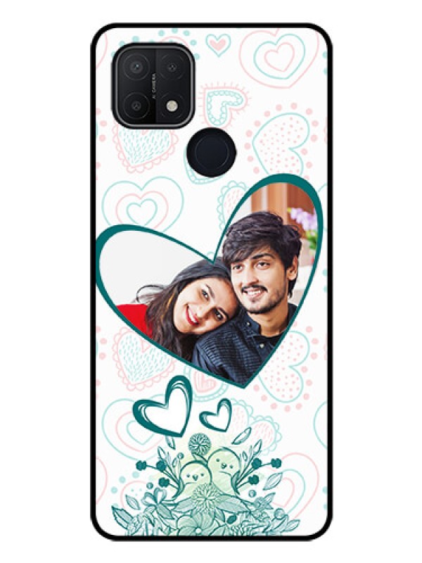 Custom Oppo A15 Photo Printing on Glass Case - Premium Couple Design