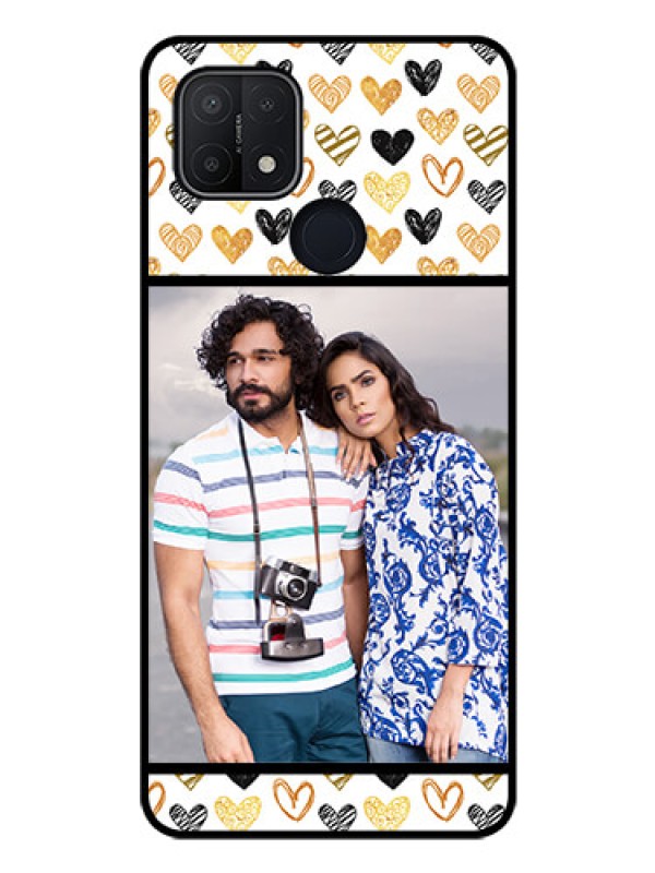 Custom Oppo A15 Photo Printing on Glass Case - Love Symbol Design