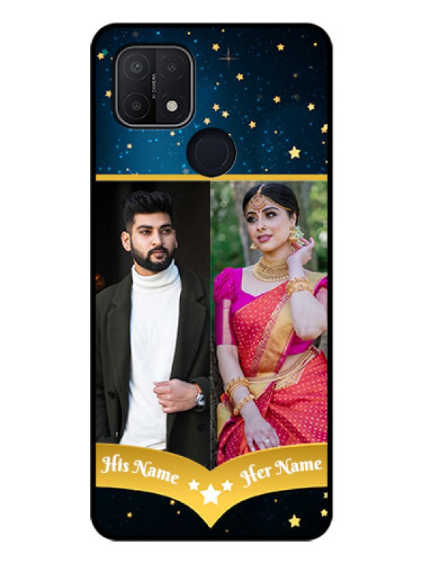Custom Oppo A15 Custom Glass Phone Case - Galaxy Stars Backdrop Design