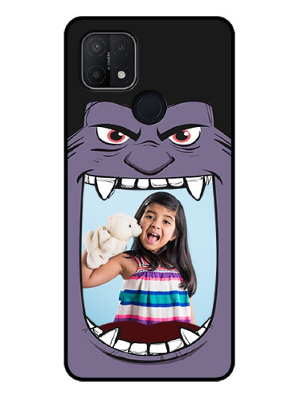Custom Oppo A15 Custom Glass Phone Case - Angry Monster Design