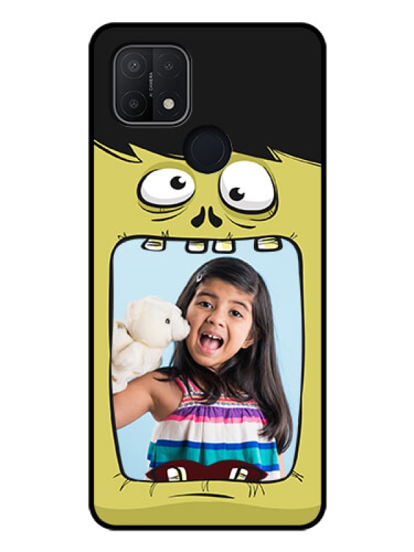 Custom Oppo A15 Personalized Glass Phone Case - Cartoon monster back case Design