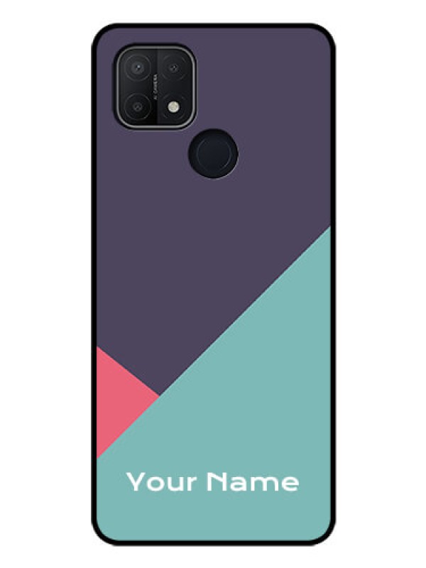 Custom Oppo A15 Custom Glass Mobile Case - Tri Color abstract Design