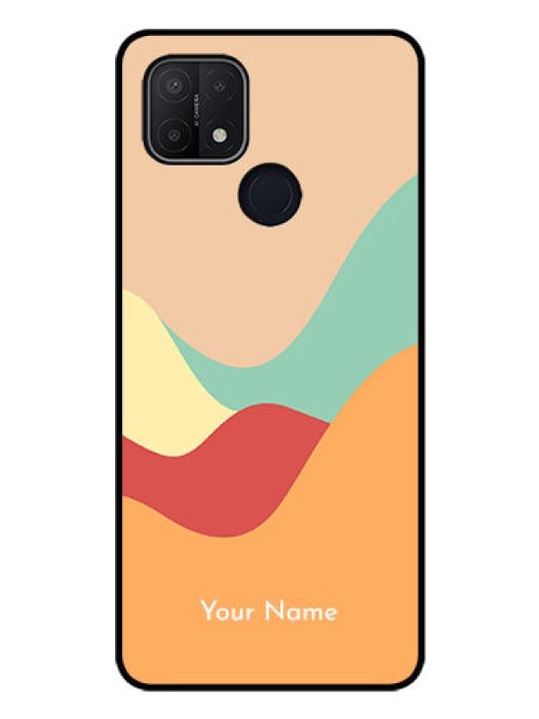 Custom Oppo A15 Personalized Glass Phone Case - Ocean Waves Multi-colour Design