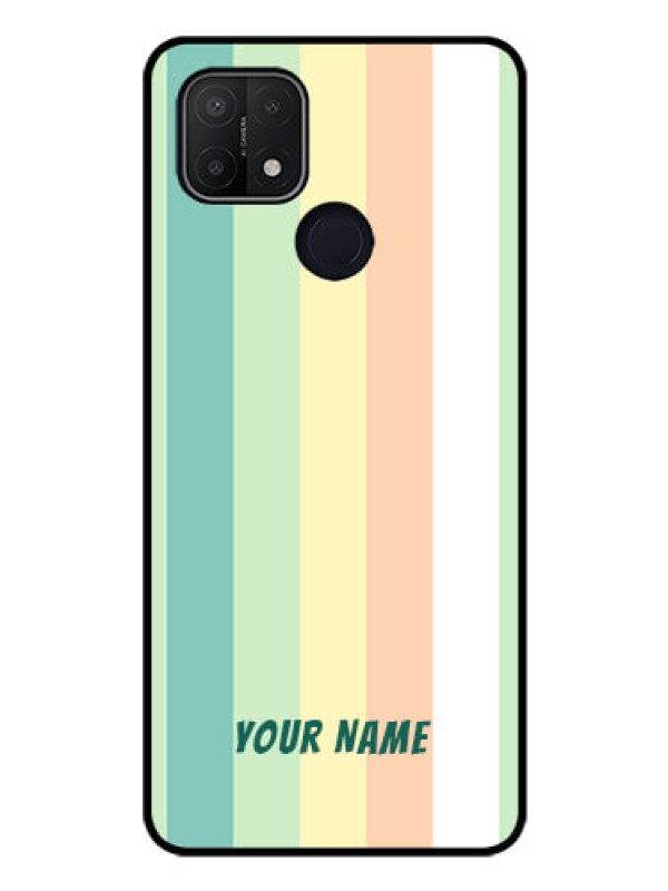 Custom Oppo A15 Photo Printing on Glass Case - Multi-colour Stripes Design