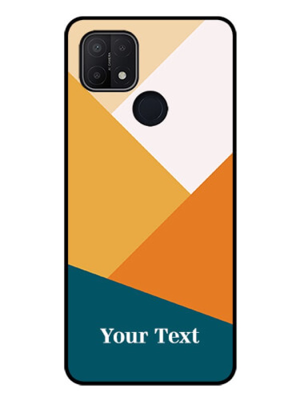 Custom Oppo A15 Personalized Glass Phone Case - Stacked Multi-colour Design