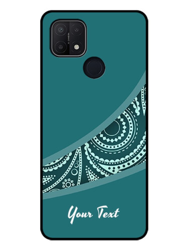 Custom Oppo A15 Photo Printing on Glass Case - semi visible floral Design