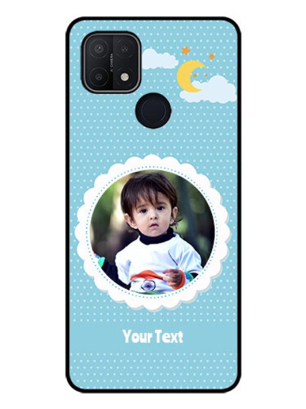Custom Oppo A15s Personalised Glass Phone Case - Violet Pattern Design
