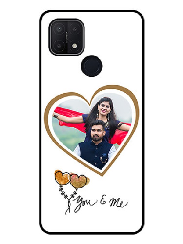Custom Oppo A15s Custom Glass Mobile Case - You & Me Design