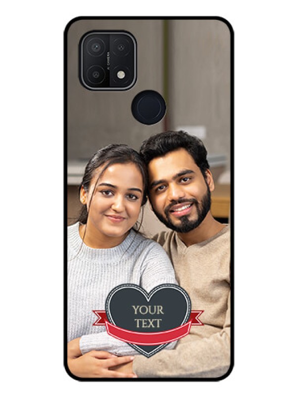 Custom Oppo A15s Custom Glass Phone Case - Just Married Couple Design