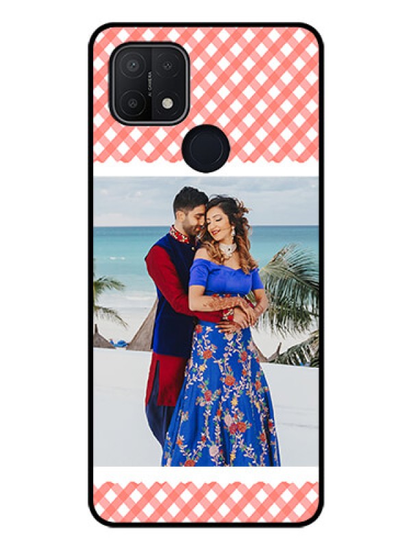 Custom Oppo A15s Personalized Glass Phone Case - Pink Pattern Design