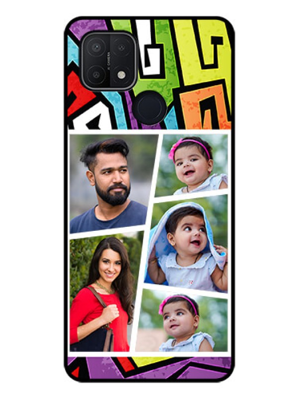 Custom Oppo A15s Custom Glass Phone Case - Graffiti pattern Design