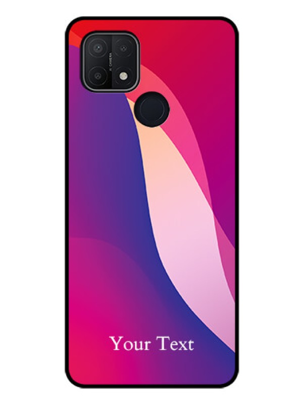 Custom Oppo A15s Personalized Glass Phone Case - Digital abstract Overlap Design