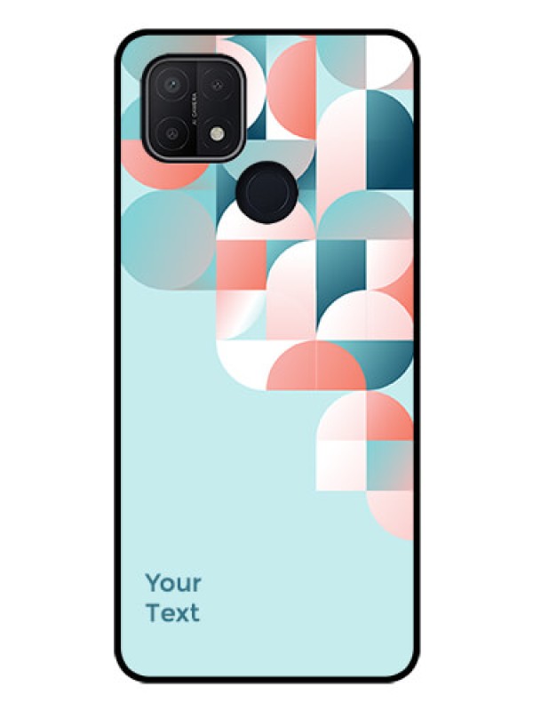 Custom Oppo A15s Custom Glass Phone Case - Stylish Semi-circle Pattern Design