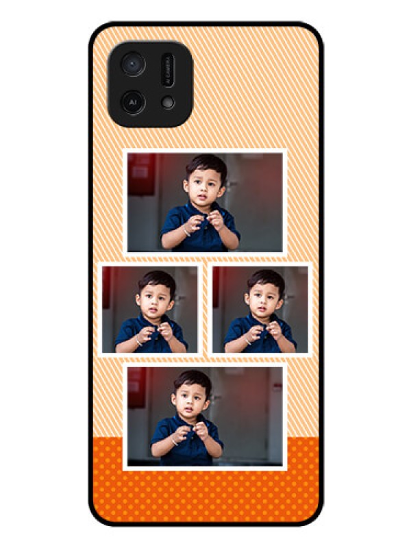 Custom Oppo A16e Photo Printing on Glass Case - Bulk Photos Upload Design