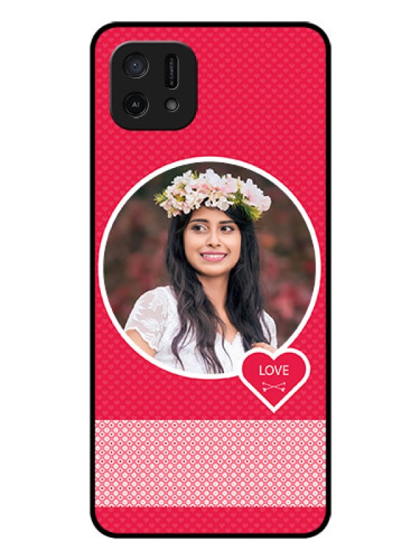 Custom Oppo A16e Personalised Glass Phone Case - Pink Pattern Design