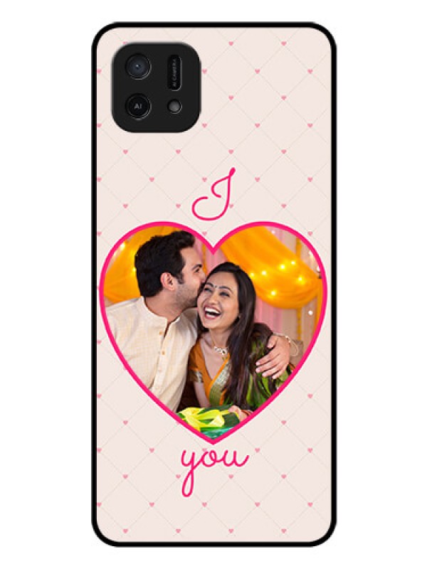 Custom Oppo A16e Custom Glass Mobile Case - Heart Shape Design