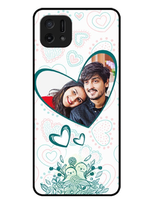 Custom Oppo A16e Photo Printing on Glass Case - Premium Couple Design