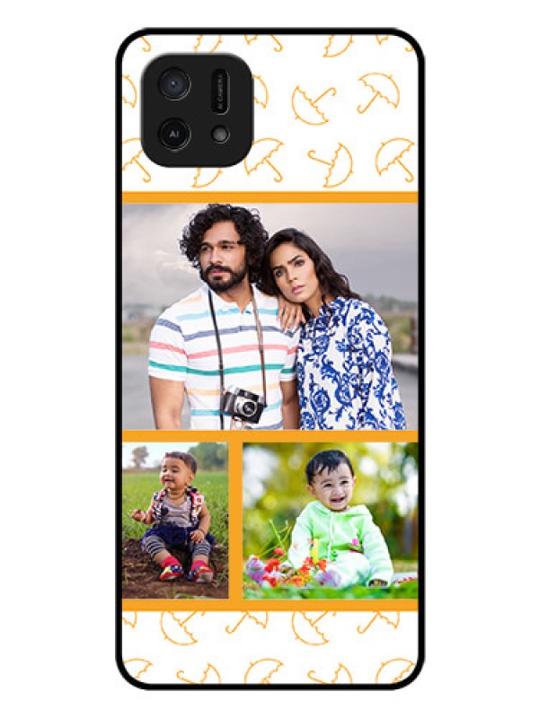 Custom Oppo A16e Custom Glass Mobile Case - Yellow Pattern Design