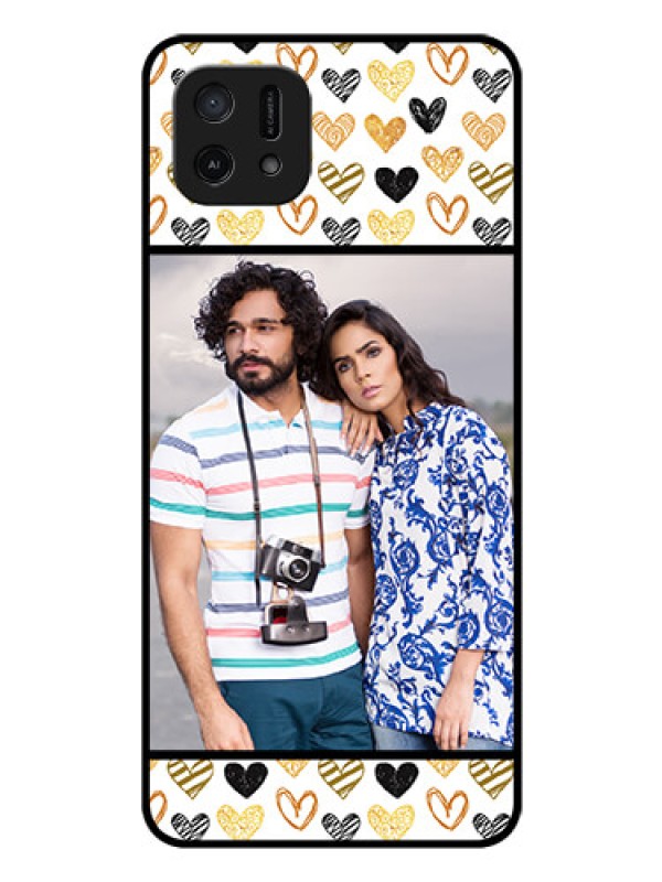 Custom Oppo A16e Photo Printing on Glass Case - Love Symbol Design