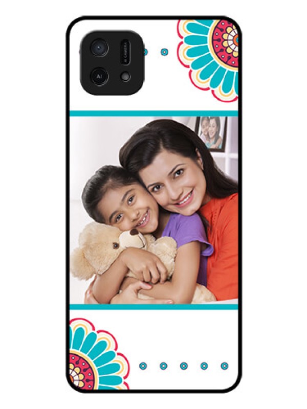 Custom Oppo A16e Custom Glass Phone Case - Flower Design