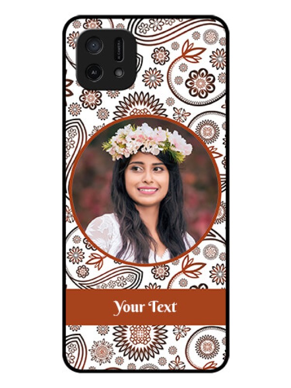 Custom Oppo A16e Custom Glass Mobile Case - Abstract Flower Design
