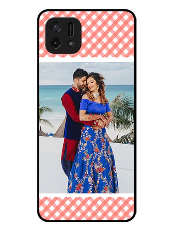 Custom Oppo A16e Personalized Glass Phone Case - Pink Pattern Design