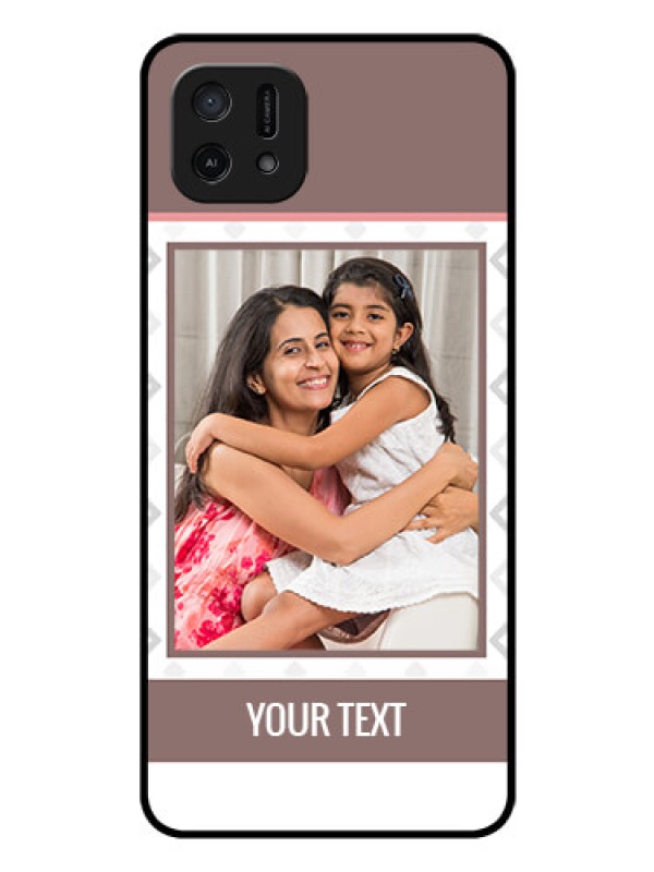 Custom Oppo A16e Photo Printing on Glass Case - Simple Diamond Design