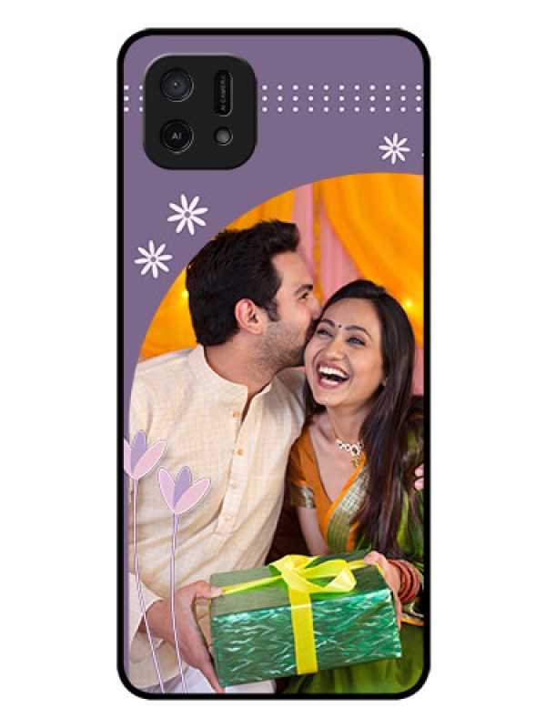 Custom Oppo A16e Custom Glass Mobile Case - Lavender flowers design