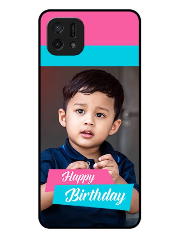 Custom Oppo A16e Personalized Glass Phone Case - Image Holder with 2 Color Design