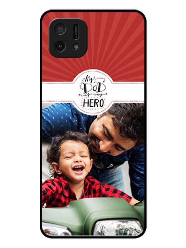 Custom Oppo A16e Photo Printing on Glass Case - My Dad Hero Design