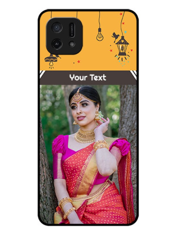 Custom Oppo A16e Custom Glass Mobile Case - with Family Picture and Icons