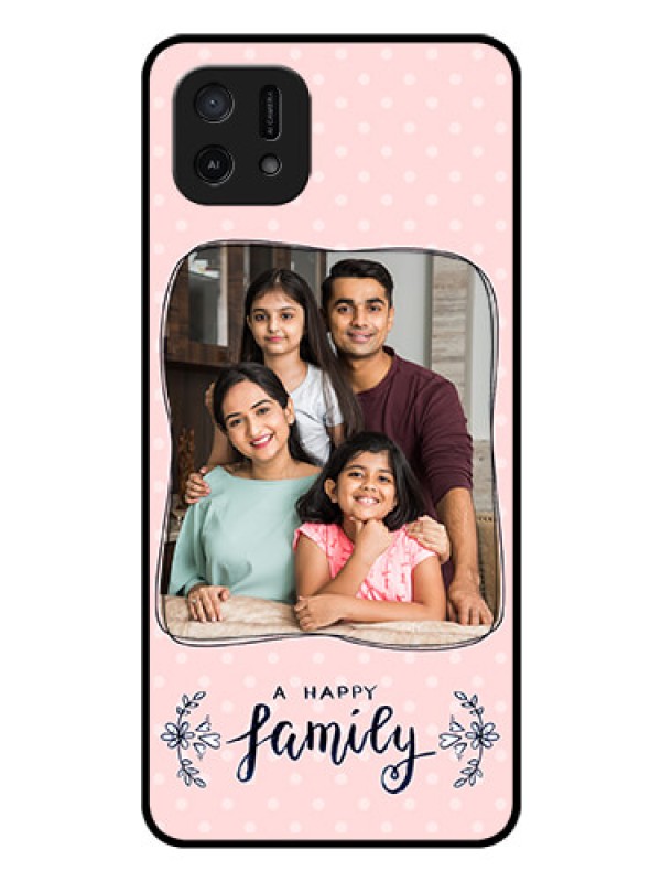 Custom Oppo A16e Custom Glass Phone Case - Family with Dots Design