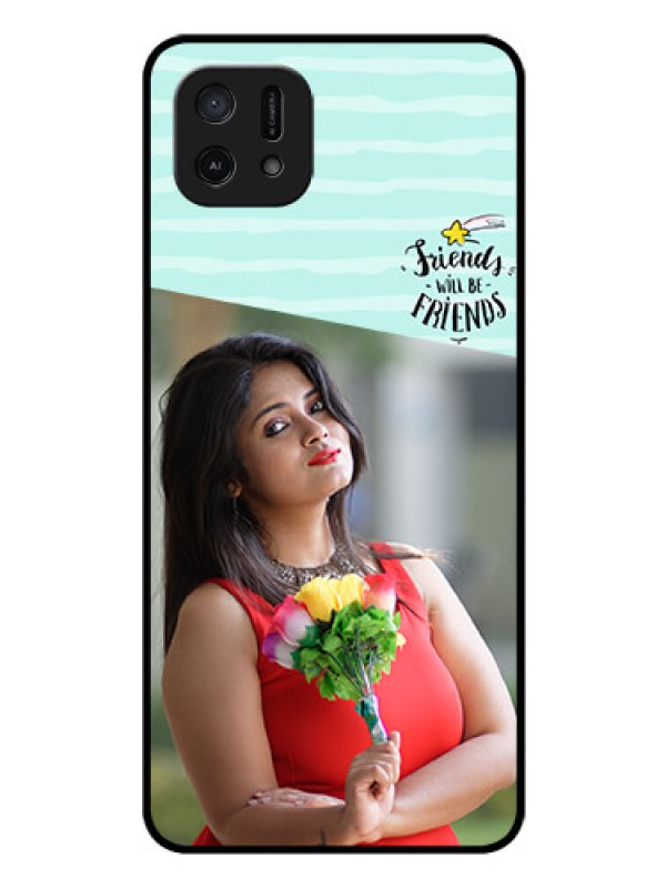 Custom Oppo A16e Custom Glass Phone Case - Friends Picture Icon Design