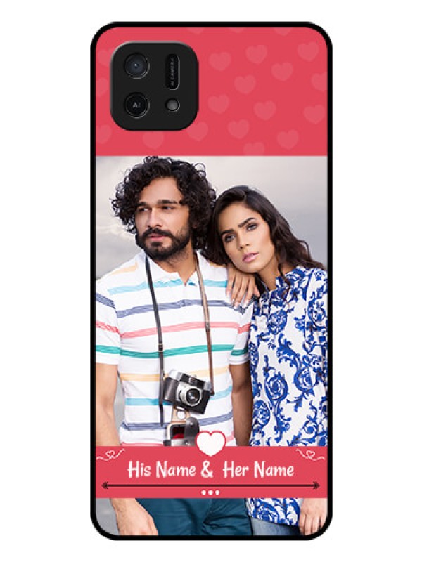 Custom Oppo A16e Photo Printing on Glass Case - Simple Love Design