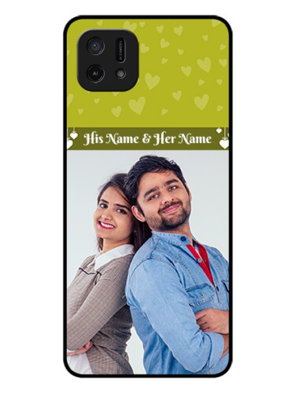 Custom Oppo A16e Custom Glass Phone Case - You & Me Heart Design